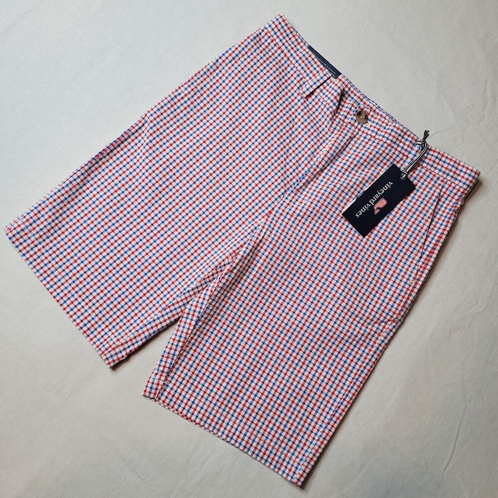 Vineyard Vines Boys Size 16 NWT Breaker Shorts Plaid Gingham Seersucker
